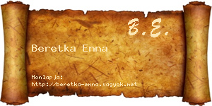 Beretka Enna névjegykártya